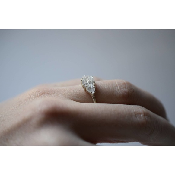 Unique Engagement Ring Handmade Natural Crystal Ring Dainty Boho Ring - Picture 8 of 9